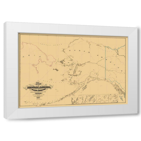 Alaska, Asia - Lewis 1867 White Modern Wood Framed Art Print by Lewis