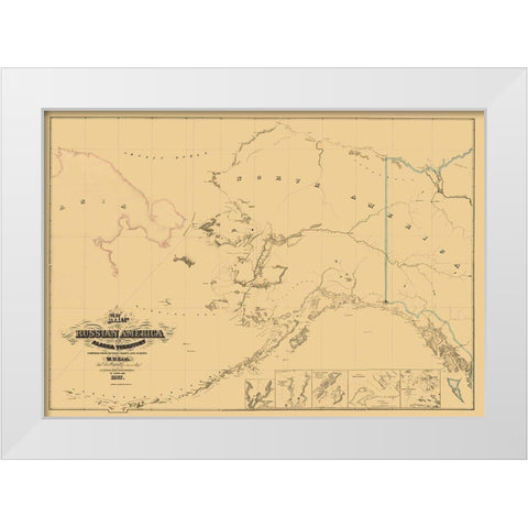 Alaska, Asia - Lewis 1867 White Modern Wood Framed Art Print by Lewis