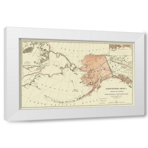 Alaska, American Northwest - Peirce 1867 White Modern Wood Framed Art Print by Peirce