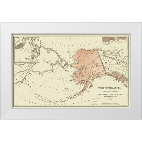 Alaska, American Northwest - Peirce 1867 White Modern Wood Framed Art Print by Peirce