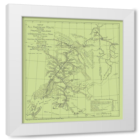 Proposed Railroad and Mail Road - Millard 1899 White Modern Wood Framed Art Print by Millard