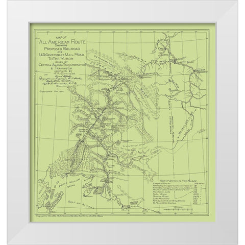 Proposed Railroad and Mail Road - Millard 1899 White Modern Wood Framed Art Print by Millard