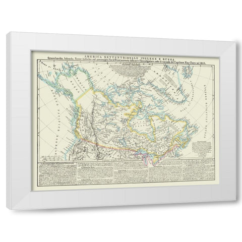 English Russian American Territories White Modern Wood Framed Art Print by Marzolla