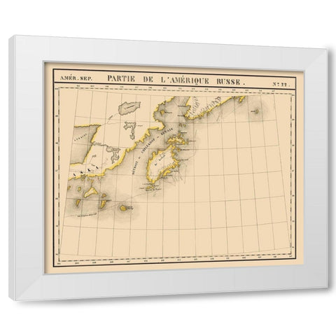 Alaska Southwest - Vandermaelen 1827 White Modern Wood Framed Art Print by Vandermaelen