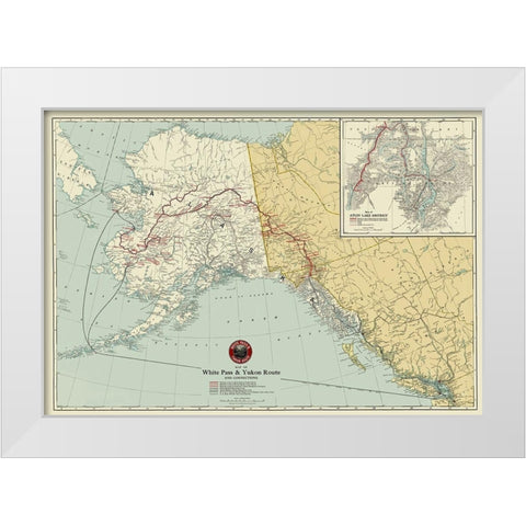 White Pass, Yukon Route Railroad - 1917 White Modern Wood Framed Art Print by Unknown