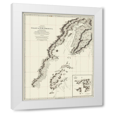 Alaska Coast - Robinson 1798 White Modern Wood Framed Art Print by Robinson