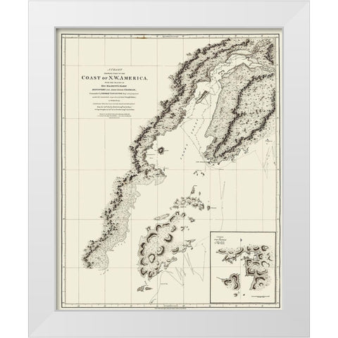 Alaska Coast - Robinson 1798 White Modern Wood Framed Art Print by Robinson