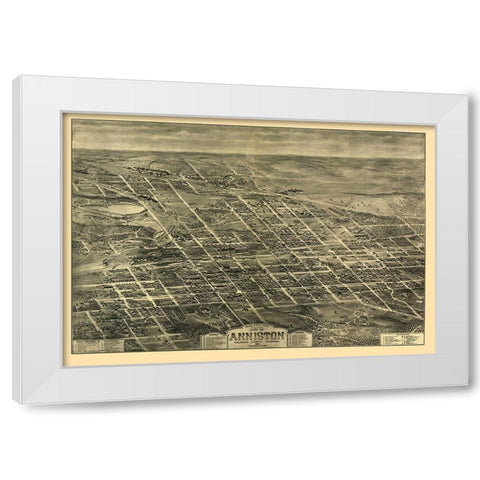 Anniston Alabama - Hart 1903 White Modern Wood Framed Art Print by Hart