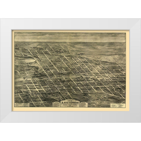 Anniston Alabama - Hart 1903 White Modern Wood Framed Art Print by Hart