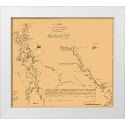 Alabama, West Florida Coastal Rivers - Taitt 1771 White Modern Wood Framed Art Print by Taitt
