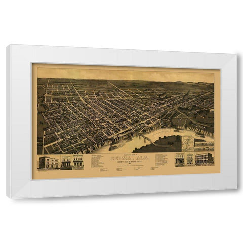 Selma Alabama - Wellge 1887 White Modern Wood Framed Art Print by Wellge