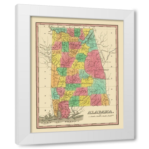Alabama - Finley 1831 White Modern Wood Framed Art Print by Finley
