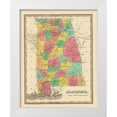 Alabama - Finley 1831 White Modern Wood Framed Art Print by Finley
