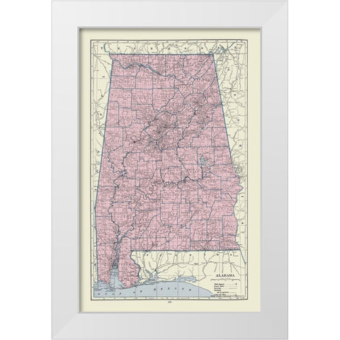 Alabama - Hammond  1920 White Modern Wood Framed Art Print by Hammond