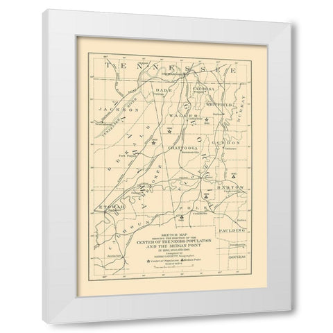 Alabama, Tennessee, Georgia Negro Population 1903 White Modern Wood Framed Art Print by US Census