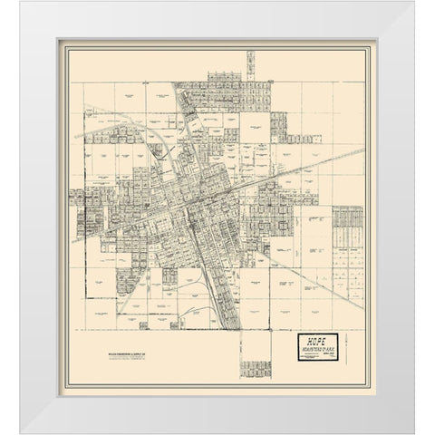 Hope Arkansas Landowner - Knobel 1916 White Modern Wood Framed Art Print by Knobel