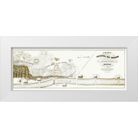 Hot Springs Arkansas - Hoen 1870 White Modern Wood Framed Art Print by Hoen