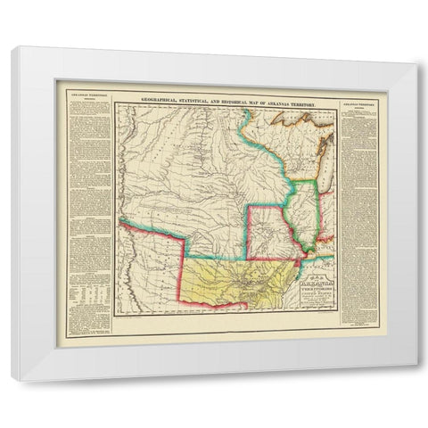 Arkansas Territory - Long 1822 White Modern Wood Framed Art Print by Long