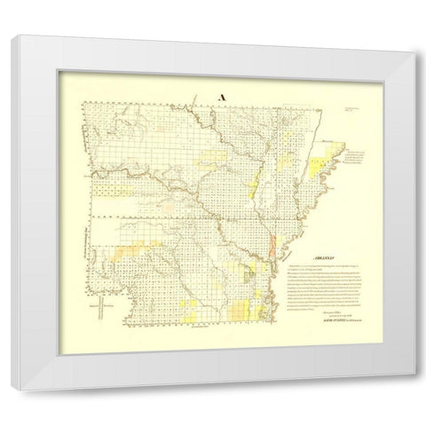 Arkansas - Fulton 1839 White Modern Wood Framed Art Print by Fulton