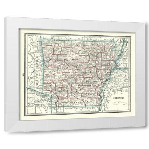 Arkansas - Rathbun 1893 White Modern Wood Framed Art Print by Rathbun