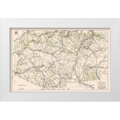 Arizona New Mexico - Westgard 1919  White Modern Wood Framed Art Print by Westgard