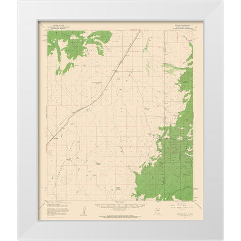 Apache Arizona Quad - USGS 1958 White Modern Wood Framed Art Print by USGS