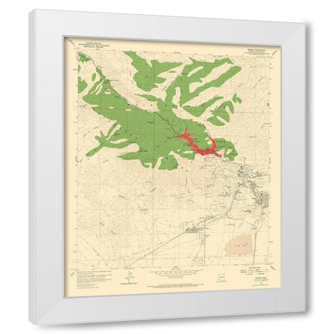 Bisbee Arizona Quad - USGS 1958 White Modern Wood Framed Art Print by USGS