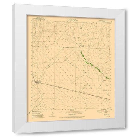 Bowie Arizona Quad - USGS 1949 White Modern Wood Framed Art Print by USGS