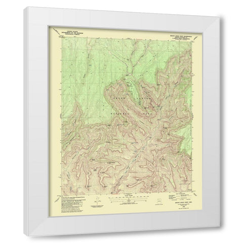 Bright Angel Point Arizona Quad - USGS 1988 White Modern Wood Framed Art Print by USGS