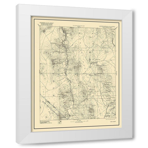 Camp Mohave Arizona Sheet - USGS 1892 White Modern Wood Framed Art Print by USGS