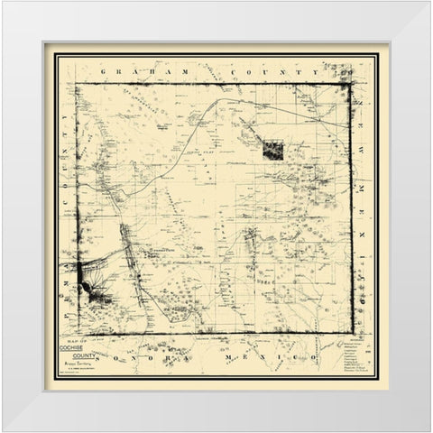 Cochise Arizona - Howe 1890 White Modern Wood Framed Art Print by Howe