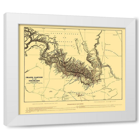 Grand Canyon Arizona - Underwood 1904 White Modern Wood Framed Art Print by Underwood