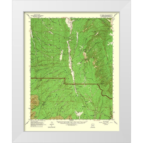 De Motte Park Arizona Quad - USGS 1964 White Modern Wood Framed Art Print by USGS