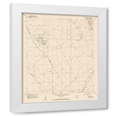North East Douglas Arizona Quad - USGS 1958 White Modern Wood Framed Art Print by USGS