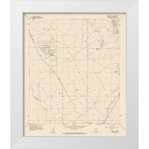 North East Douglas Arizona Quad - USGS 1958 White Modern Wood Framed Art Print by USGS