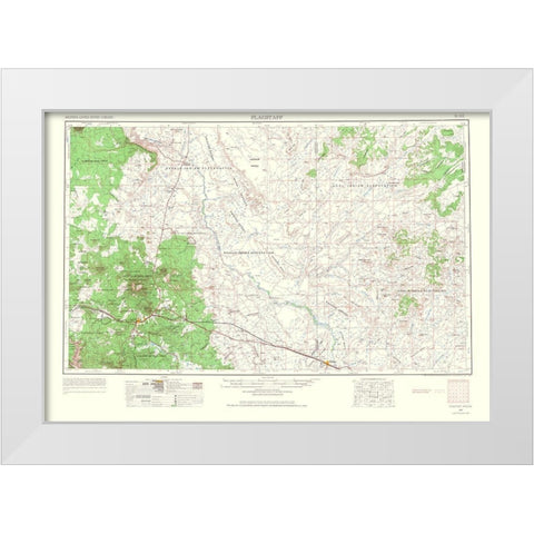 Flagstaff Arizona Sheet - USGS 1966 White Modern Wood Framed Art Print by USGS