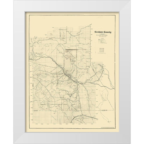 Graham Arizona Landowner - Firth 1935 White Modern Wood Framed Art Print by Firth