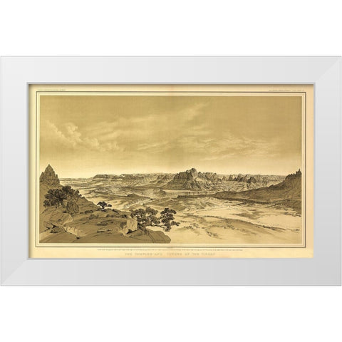 Grand Canyon, Temples and Tower of Virgin Arizona White Modern Wood Framed Art Print by Bien