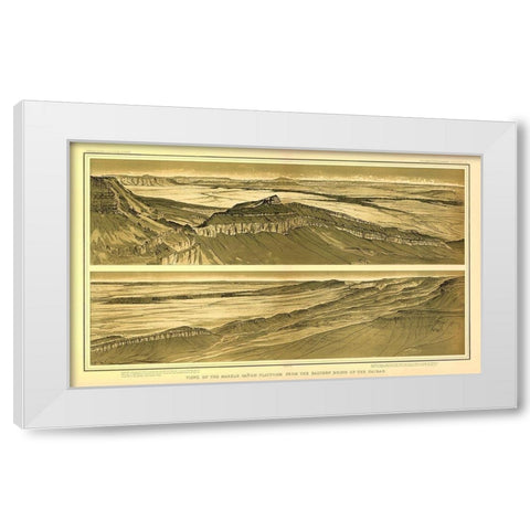 Grand Canyon , Marble Canyon Arizona - Bien 1882 White Modern Wood Framed Art Print by Bien