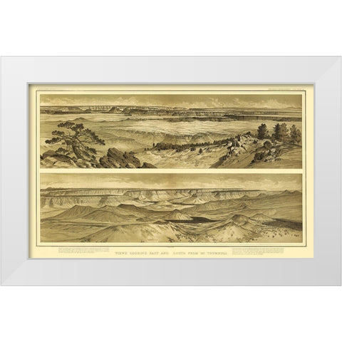 Grand Canyon, East and South Mt Trumbull Arizona White Modern Wood Framed Art Print by Bien