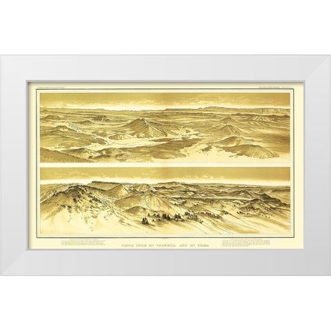 Grand Canyon, Mt Trumbull Mt Emma Arizona White Modern Wood Framed Art Print by Bien