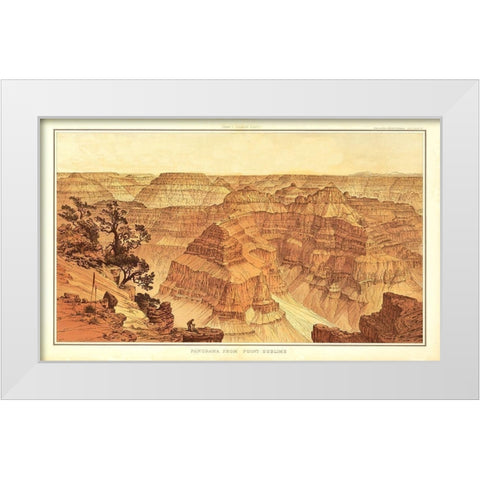 Grand Canyon, Point Sublime Arizona - Bien 1882 White Modern Wood Framed Art Print by Bien