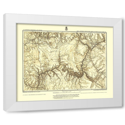 Arizona Utah Sheet - USGS 1873 White Modern Wood Framed Art Print by USGS