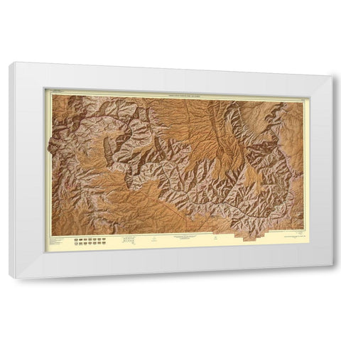 Grand Canyon Arizona - USGS 1962 White Modern Wood Framed Art Print by USGS