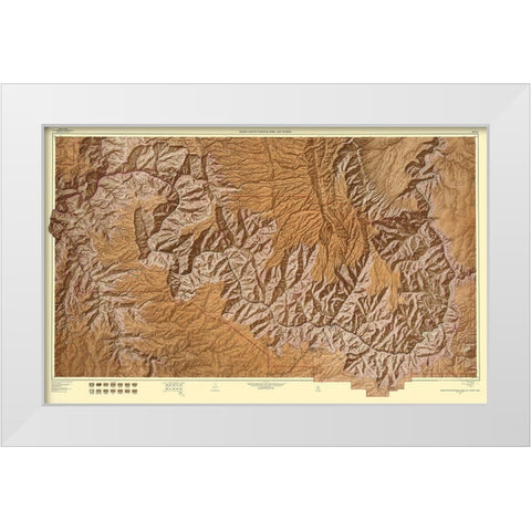 Grand Canyon Arizona - USGS 1962 White Modern Wood Framed Art Print by USGS
