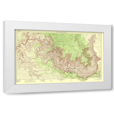 Grand Canyon Vicinity Arizona - USGS 1962 White Modern Wood Framed Art Print by USGS