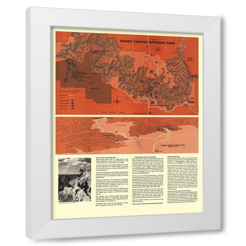 Grand Canyon North Rim Arizonia - USPS 1975 White Modern Wood Framed Art Print by Park Services