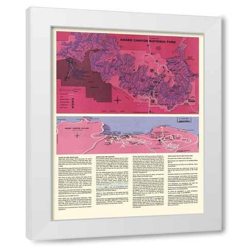 Grand Canyon South Rim Arizona - USPS 1975 White Modern Wood Framed Art Print by Park Services