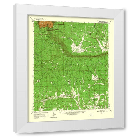 Grandview Point Arizona Quad - USGS 1962 White Modern Wood Framed Art Print by USGS