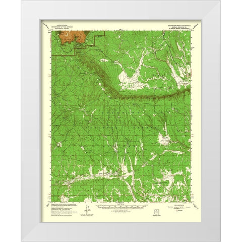 Grandview Point Arizona Quad - USGS 1962 White Modern Wood Framed Art Print by USGS